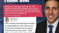 FIFA Coret Indonesia Karena Tidak Siap Infrastrukturnya