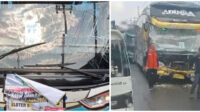 Dua Bus Rombongan Haji Kecelakaan Beruntun