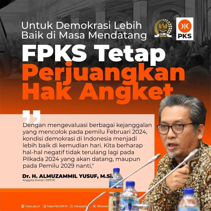 PKS Komitmen Mengajukan Hak Angket