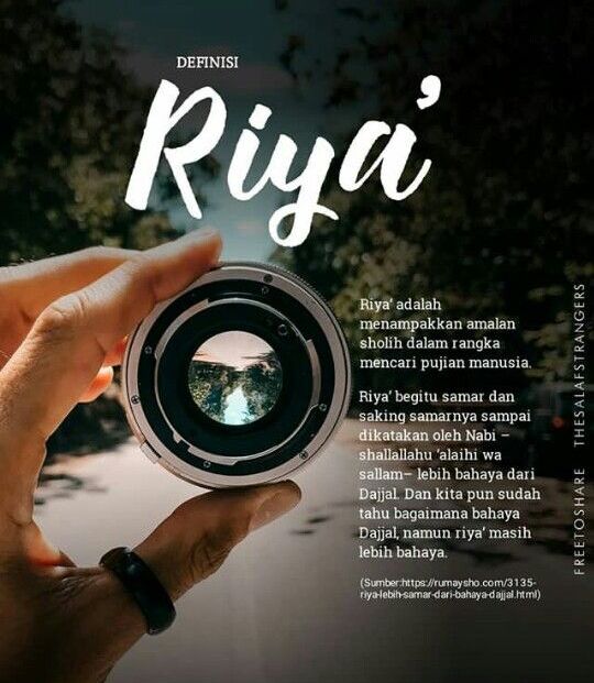 Jenis Riya Dalam Islam